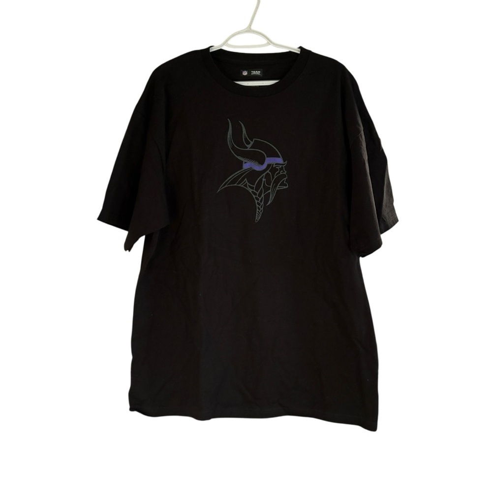 NFL Team Apparel Mens Black Size XL MN Vikings Tee Shirt T-Shirt - Picture 3 of 5